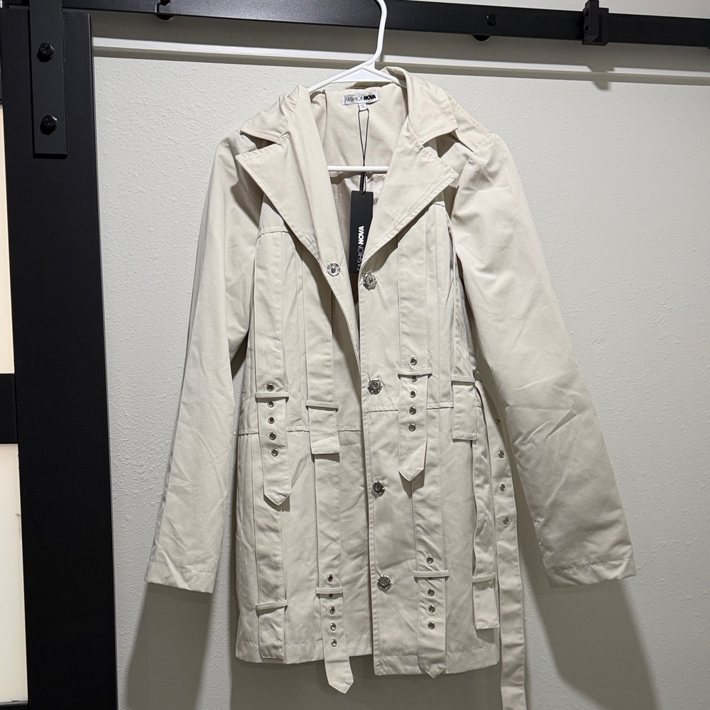 Fashion Nova Cream Trench Coat